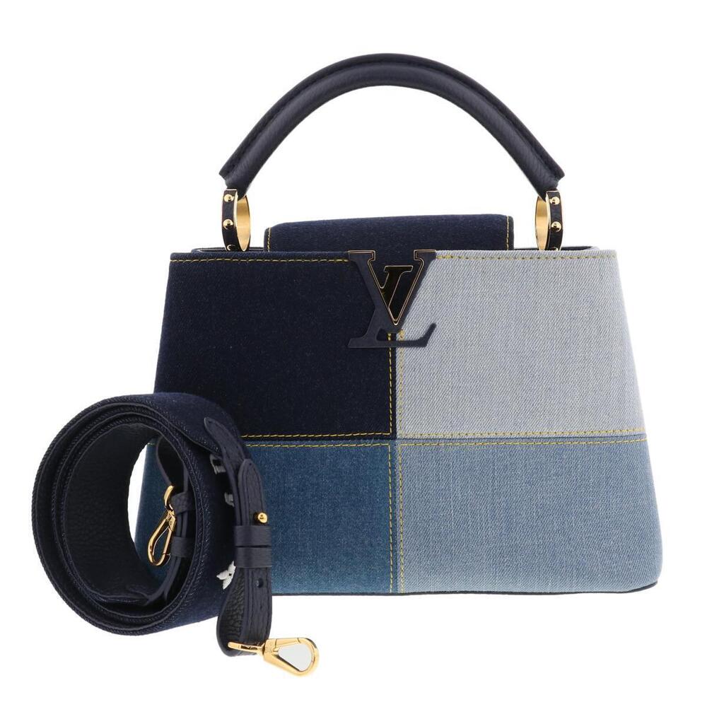 LOUIS VUITTON Capucines Denim Patchwork Bag Handbag Indigo